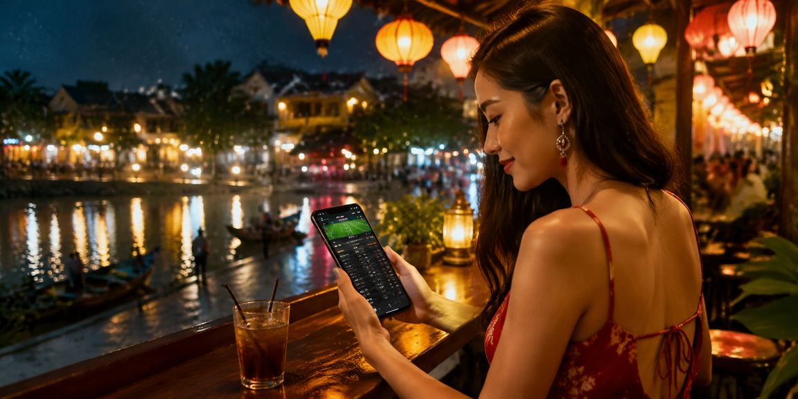 Khung cảnh giải trí thể thao và cà phê tại Hội An